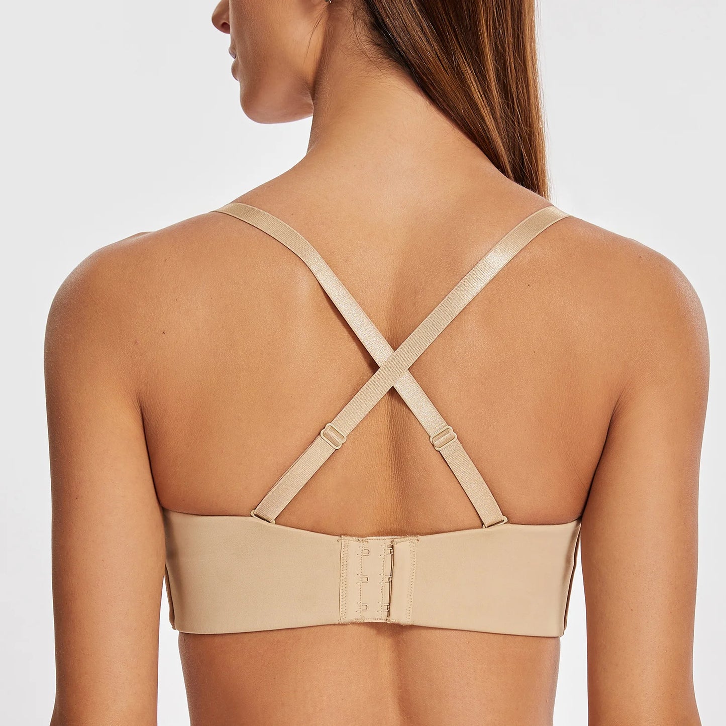 Women’s Strapless Underwire Bandeau Bra Unlined Minimizer for Large Bust