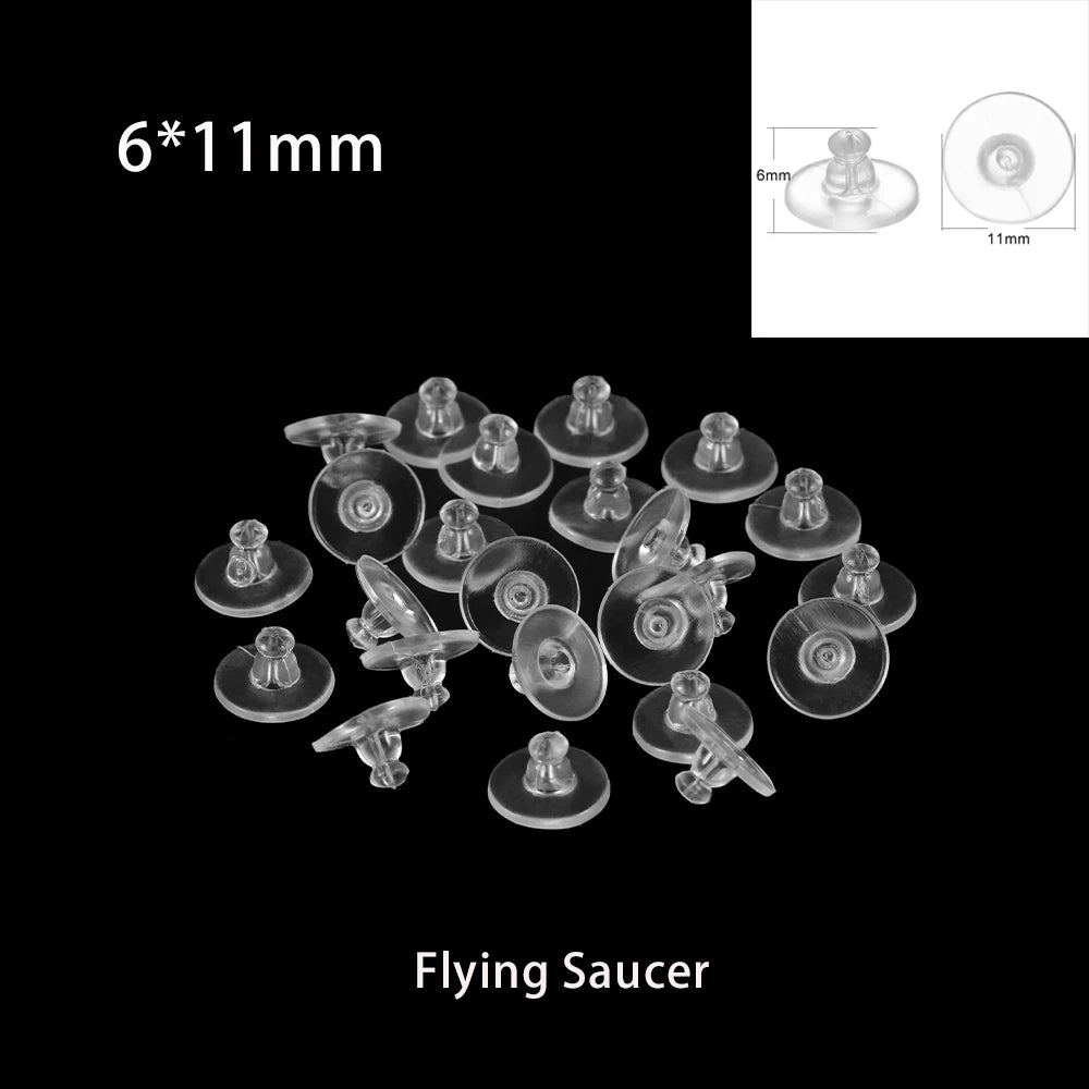 200-2000Pcs Rubber Ear Plug Stoppers Soft Silicone Earring Findings DIY