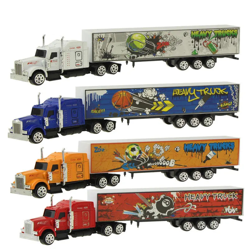 1Pcs Alloy Truck Model Diecast Toy Container Oil Tank Sliding Car Multi-color