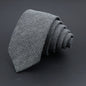 Men Necktie Wool Slim Brown Handmade Casual Ties Accessories