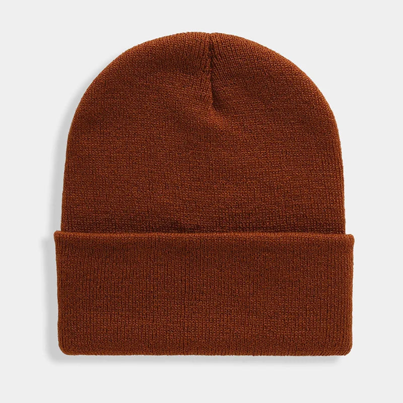 Warm Knitted Cap Beanie Wool Unisex Winter Hat Men Women 24 Colors