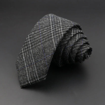 Mens Tie 6cm Slim Solid Classic Necktie for Wedding Party Casual