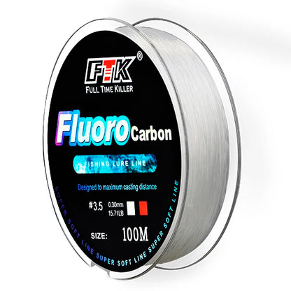 100m Fly Fishing Line Fluorocarbon Leader Lure Carbon Fiber Tippet