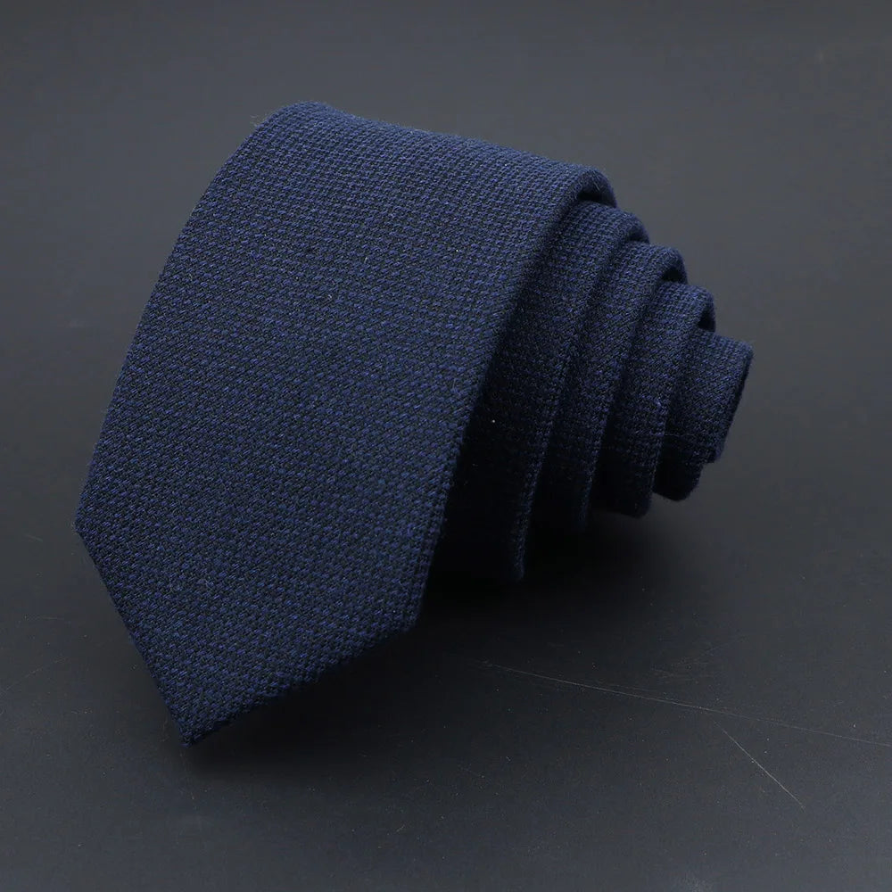 Men Necktie Wool Slim Brown Handmade Casual Ties Accessories