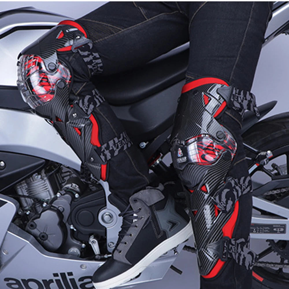 Red Motocross Knee Pads Motorcycle Knee Guard Moto Protection Motocross Equipment Motorcycle Knee Protector Safety Guards-EXPROTAS