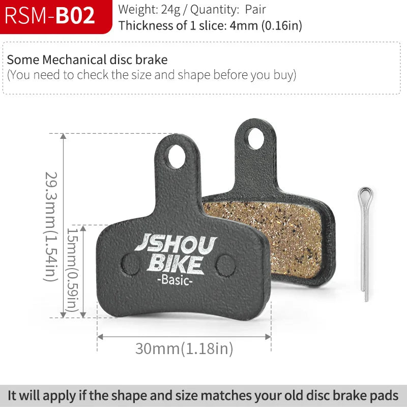 Semi-Metal Bicycle Brake Pads for Shimano SRAM Avid Hayes Magura by JSHOUBIKE