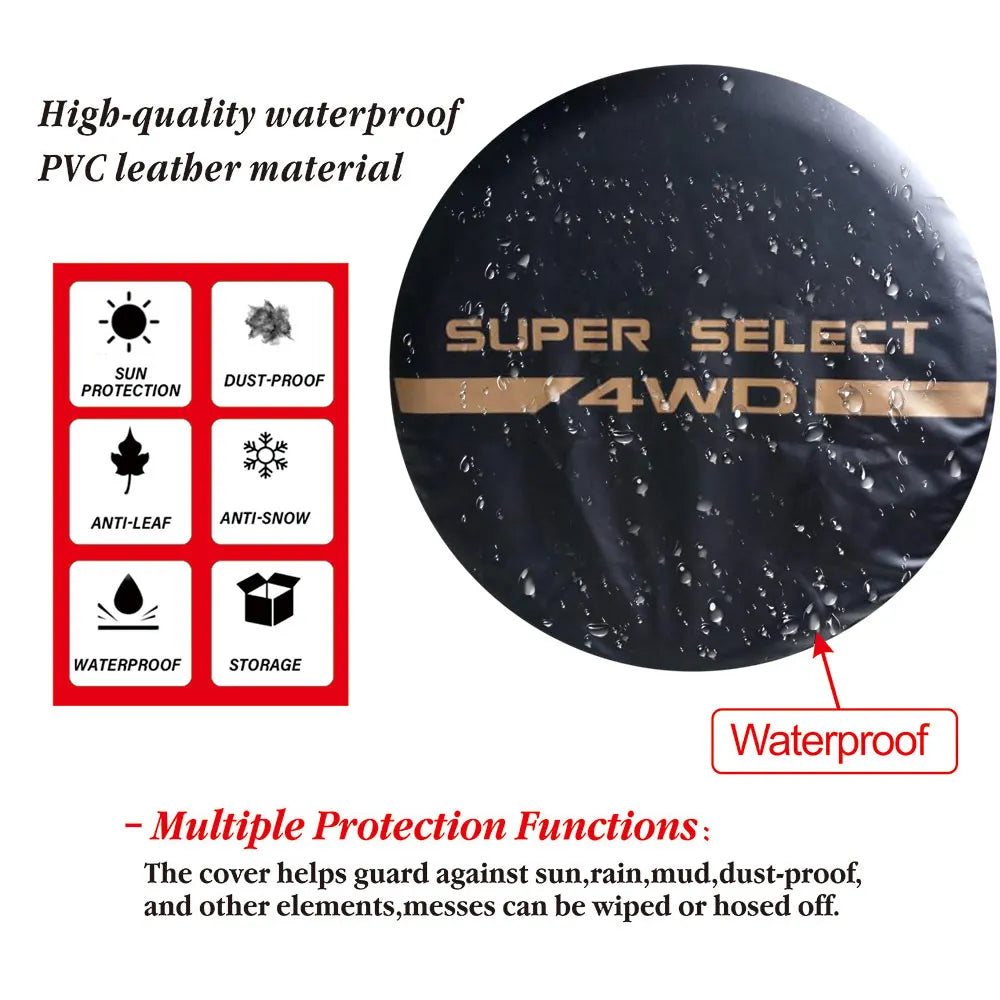 14 15 16 17Inch 4WD Waterproof Dustproof PVC Leather Spare Wheel Tire Cover Case Protector For Mitsubishi Pajero for Car Styings-EXPROTAS