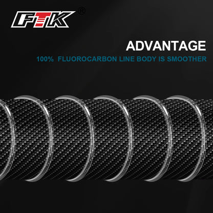 100m Fly Fishing Line Fluorocarbon Leader Lure Carbon Fiber Tippet