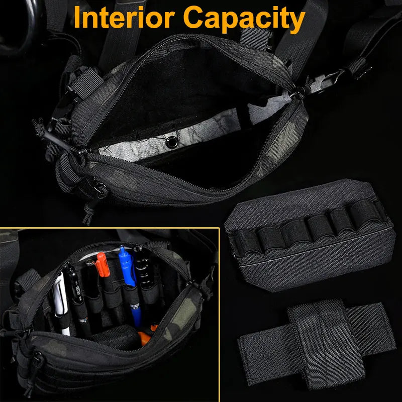 Outdoor Tactical Vest Bag CS Wargame Chest Rig Airsoft Pouch Holster Molle Men Shoulder Camping Backpack 1000D Hunting Fishing-EXPROTAS