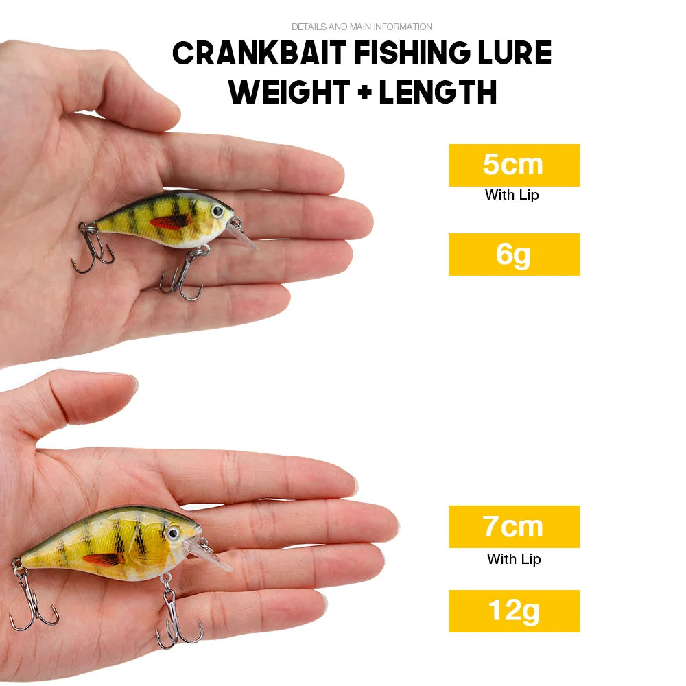 Fishing Lure 5cm/7cm Crankbait Minnow Wobbler for Pike Bass Perch Tackle