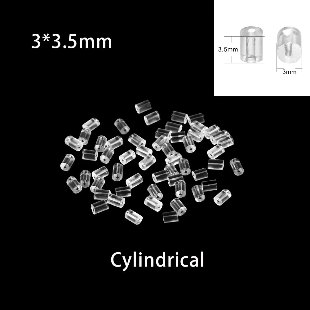 200-2000Pcs Rubber Ear Plug Stoppers Soft Silicone Earring Findings DIY