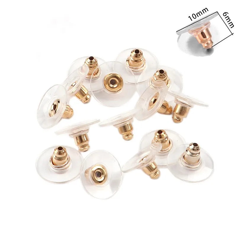 200-2000Pcs Rubber Ear Plug Stoppers Soft Silicone Earring Findings DIY