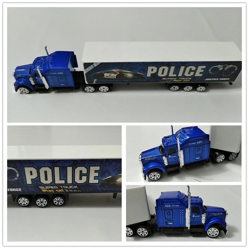 1Pcs Alloy Truck Model Diecast Toy Container Oil Tank Sliding Car Multi-color