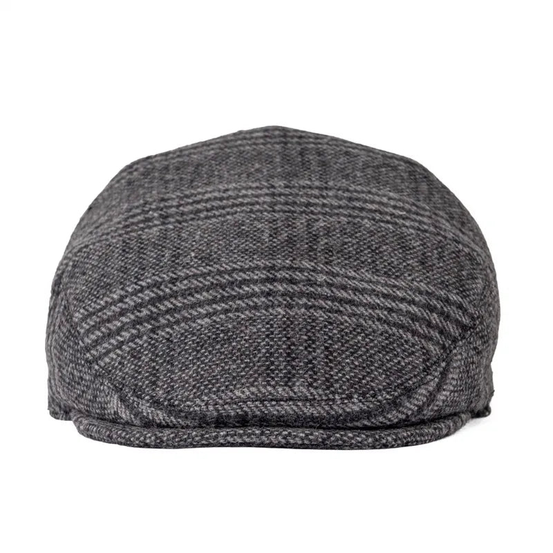 Feinion Men's Wool Blend Flat Newsboy Cabbie Hat Driving Cap