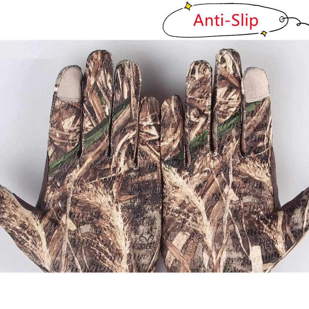Bionic Full Finger Gloves Anti-Slip Tactical Camo Hunting Fishing Men