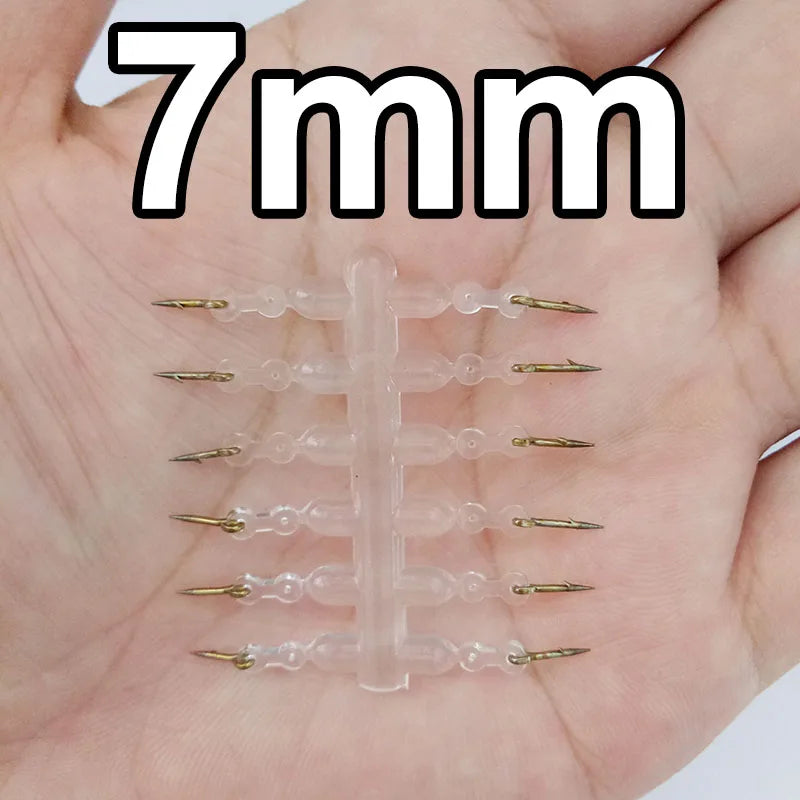 12pcs Metal Bait Spikes Carp Fishing Boilie Pins w/ Rubber Corn Hair Rigs