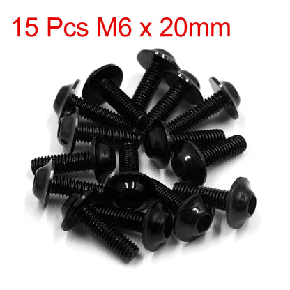 20Pcs M6x20mm Orange Hexagon Motorcycle License Plate Bolts & Screws