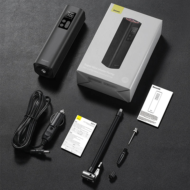 Baseus Mini Car Air Compressor 12V 150PSI Portable Tire Inflator Digital Pump