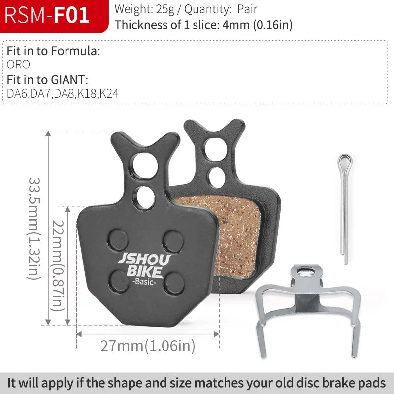Semi-Metal Bicycle Brake Pads for Shimano SRAM Avid Hayes Magura by JSHOUBIKE