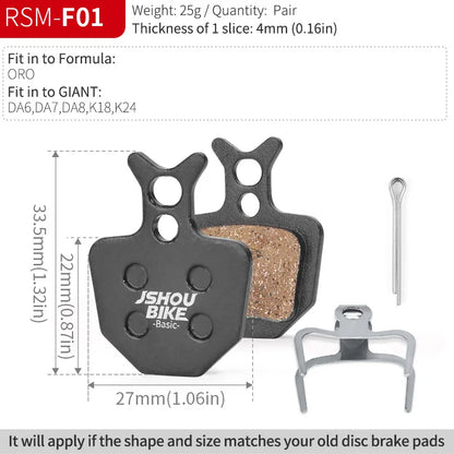 Semi-Metal Bicycle Brake Pads for Shimano SRAM Avid Hayes Magura by JSHOUBIKE