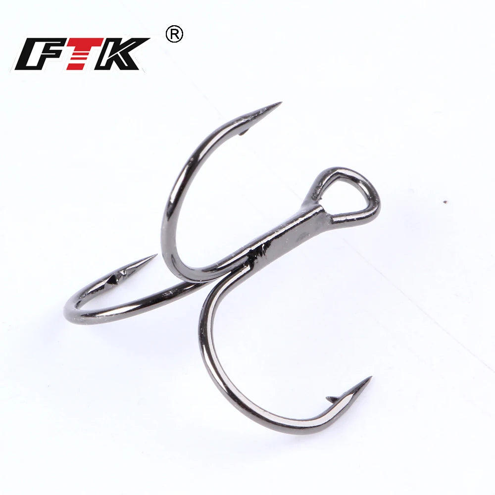 20Pcs Fishing Hooks Treble Carbon Steel Barbed Sharp 2/4/6/8/10#