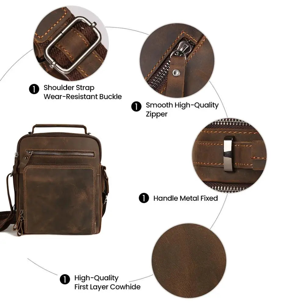 JOYIR Men’s Genuine Leather Vintage Shoulder Crossbody Messenger Bag