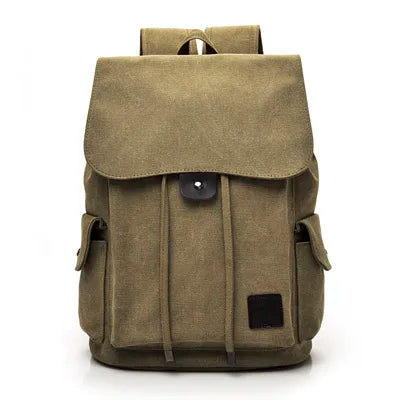 Large Canvas School Bag Backpack Rucksack Travel Hiking Men Sports