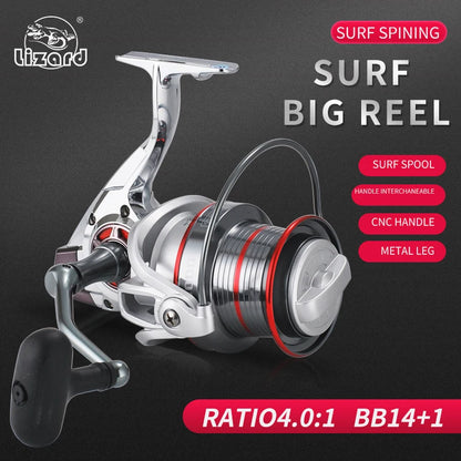 Big Pit Surf Spinning Reel 9000-12000 Lizard Metal Body Long Cast Saltwater