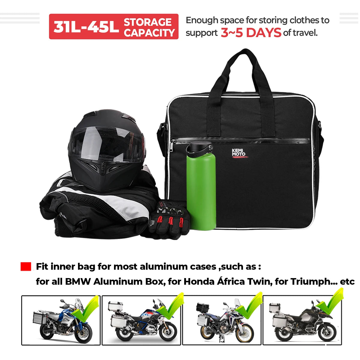 R1200GS R1250GS LC ADV Motorcycle Bag Saddle Inner Bags PVC luggage bags For BMW R1200GS LC Adv  R1200 GS F800GS Adventure ADV-EXPROTAS
