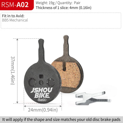 Semi-Metal Bicycle Brake Pads for Shimano SRAM Avid Hayes Magura by JSHOUBIKE