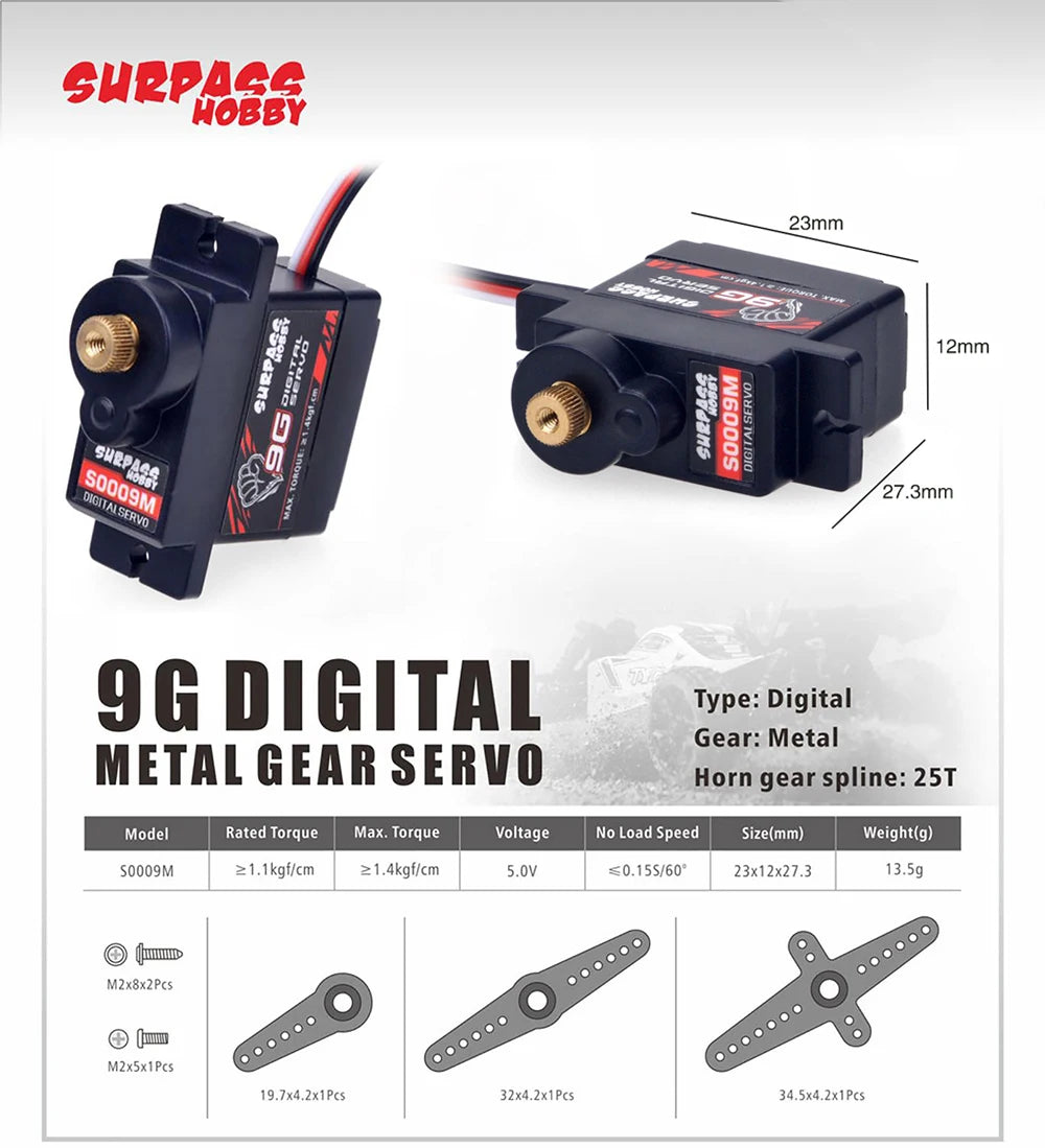 High Speed Metal Gear RC Servo for 1/10 Car (15-30kg Torque Options)