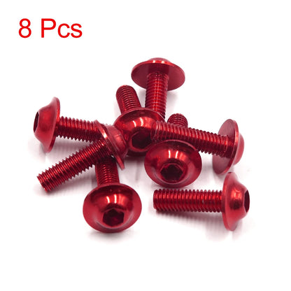 20Pcs M6x20mm Orange Hexagon Motorcycle License Plate Bolts & Screws