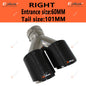 EPLUS Carbon Fiber Y-Shape Dual Exhaust Tip Stainless Muffler Nozzle Silver