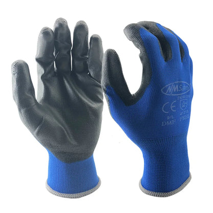 24 Pairs Work Gloves Safety Grip Coated Builders Gardening Nitrile Nylon