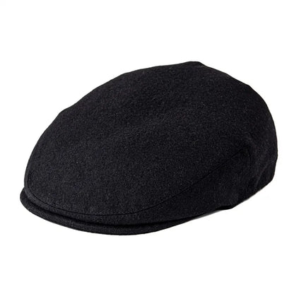 Feinion Men's Wool Blend Flat Newsboy Cabbie Hat Driving Cap