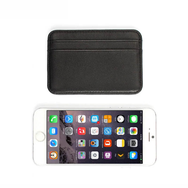 Slim Leather Credit Card Holder Wallet RFID Blocking for Men Thin Mini