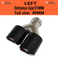 EPLUS Carbon Fiber Y-Shape Dual Exhaust Tip Stainless Muffler Nozzle Silver