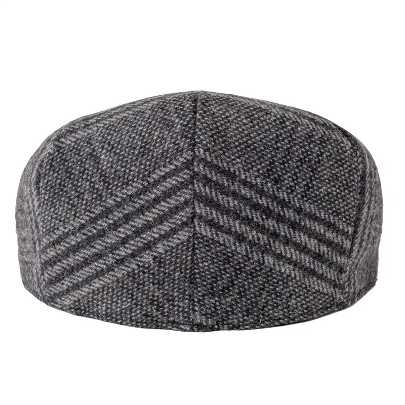 Feinion Men's Wool Blend Flat Newsboy Cabbie Hat Driving Cap