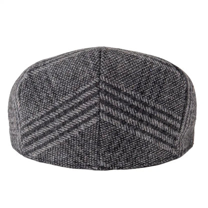 Feinion Men's Wool Blend Flat Newsboy Cabbie Hat Driving Cap