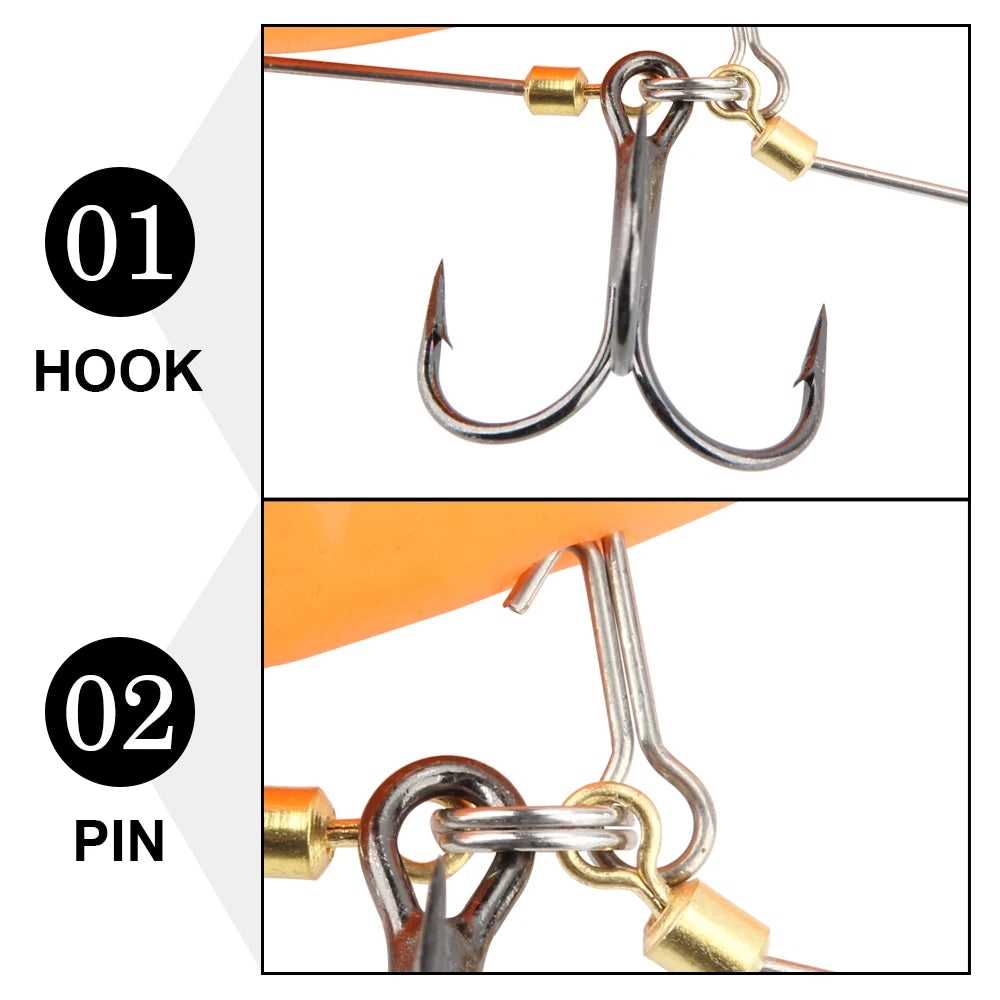 Double Fishing Hooks #6 #1 #1/0 Stinger Rig for Softbait Pike Tackle