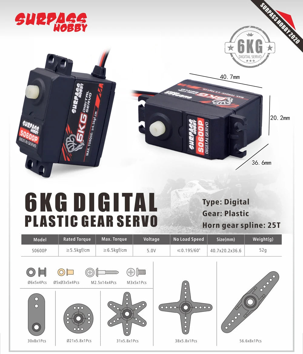 High Speed Metal Gear RC Servo for 1/10 Car (15-30kg Torque Options)