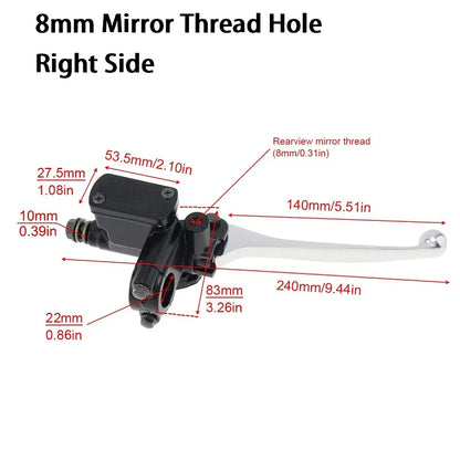22MM M8/M10 Motorcycle Upper Front Brake Clutch Master Cylinder CNC Clutch Pump Reservoir Pump Lever Left Right for Honda Suzuk-EXPROTAS