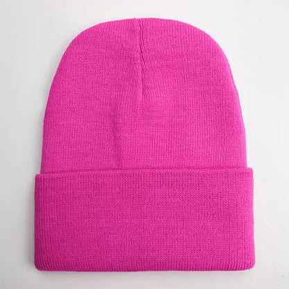 Warm Knitted Cap Beanie Wool Unisex Winter Hat Men Women 24 Colors