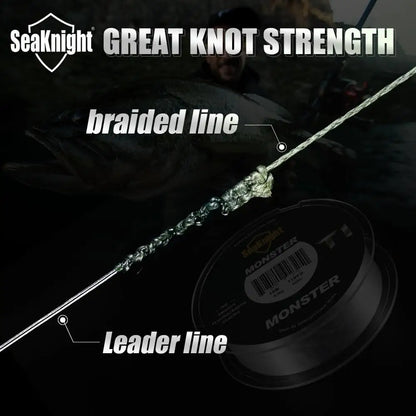SeaKnight 50M/100M Japan Fluorocarbon Fishing Line, 3-100LB Carbon Fiber Leader for Carp