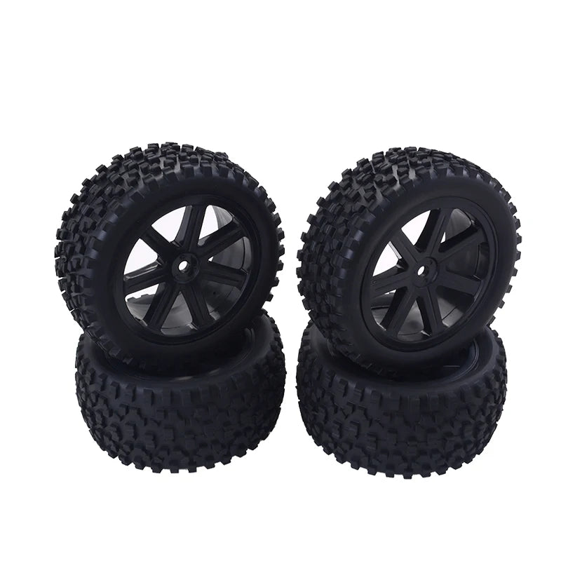 1/10 RC Off-Road Buggy Front & Rear Tires Wheels Set 12mm Hex with Foam Inserts