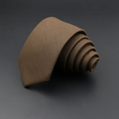 Mens Tie 6cm Slim Solid Classic Necktie for Wedding Party Casual