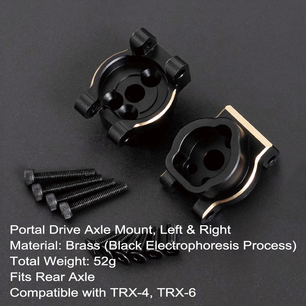 TRX4 Brass Portal Axle Housing Weight System Black 1/10 RC Crawler TRX6