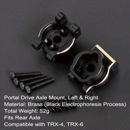 TRX4 Brass Portal Axle Housing Weight System Black 1/10 RC Crawler TRX6