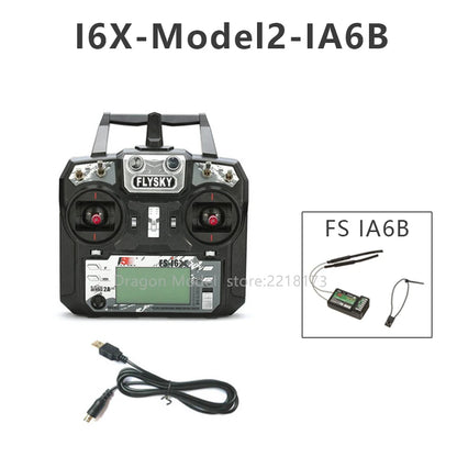 FLYSKY FS-i6X FS i6X 10CH 2.4GHz AFHDS 2A RC Transmitter With iA6B or iA10B Receiverfor Drone Airplane-EXPROTAS