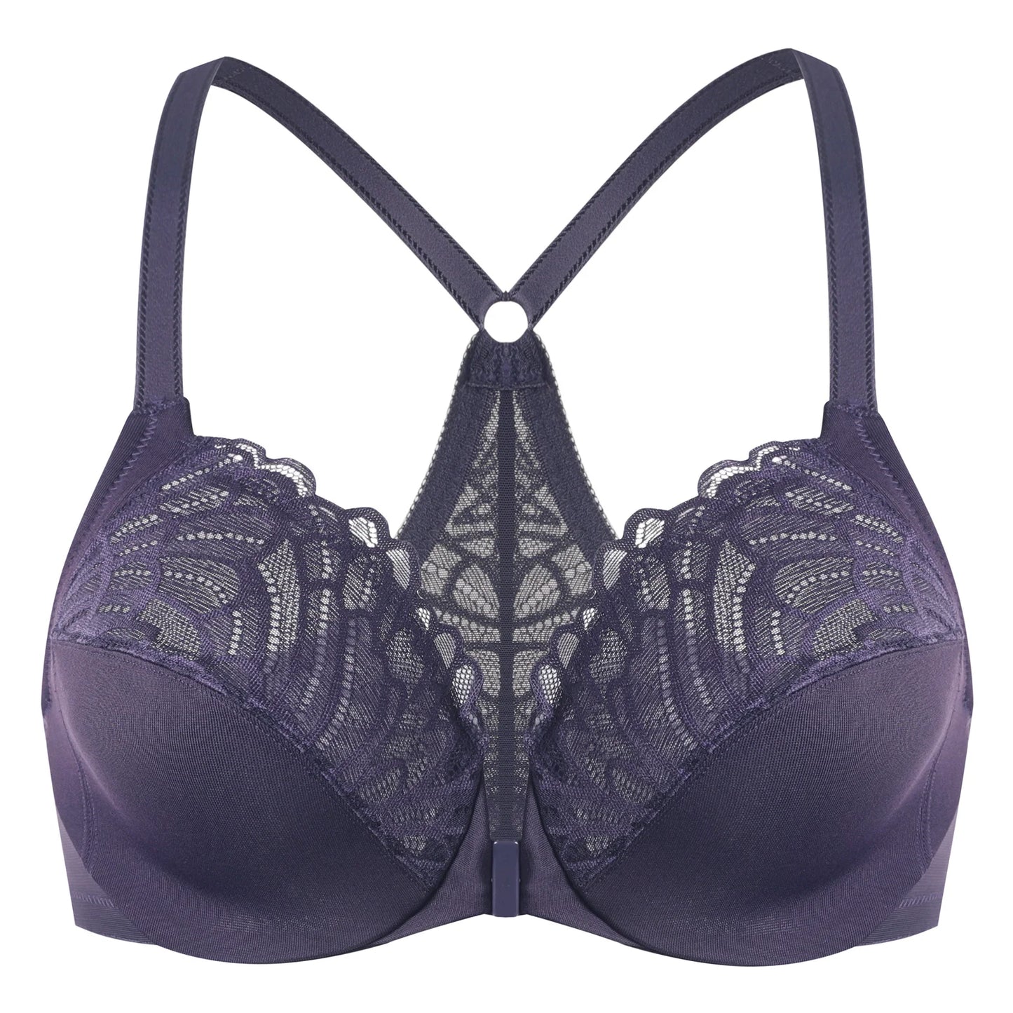 MELENECA Women’s Plus Size Front Closure Lace Underwire Bra Unlined - EXPROTAS